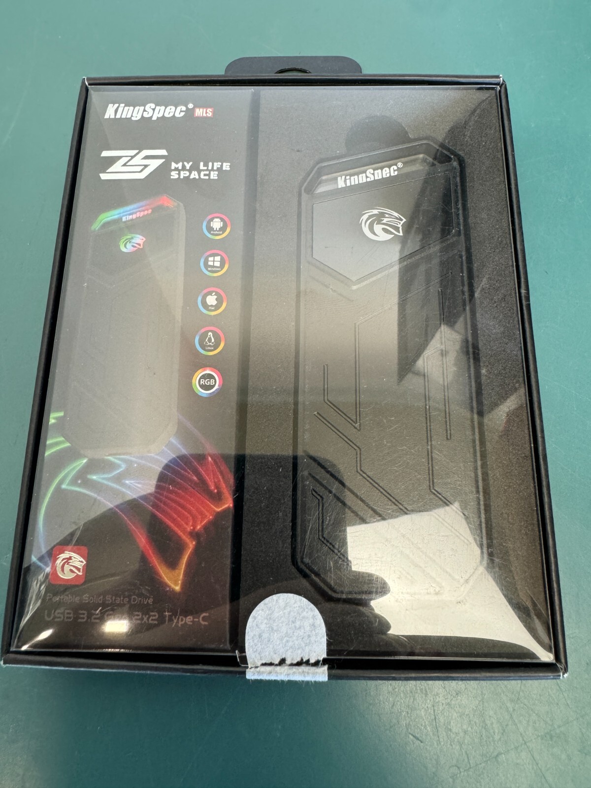 KingSpec Z5 512GB Portable External SSD with RGB Light - up to 2100MB/s, Zinc... - Image 2
