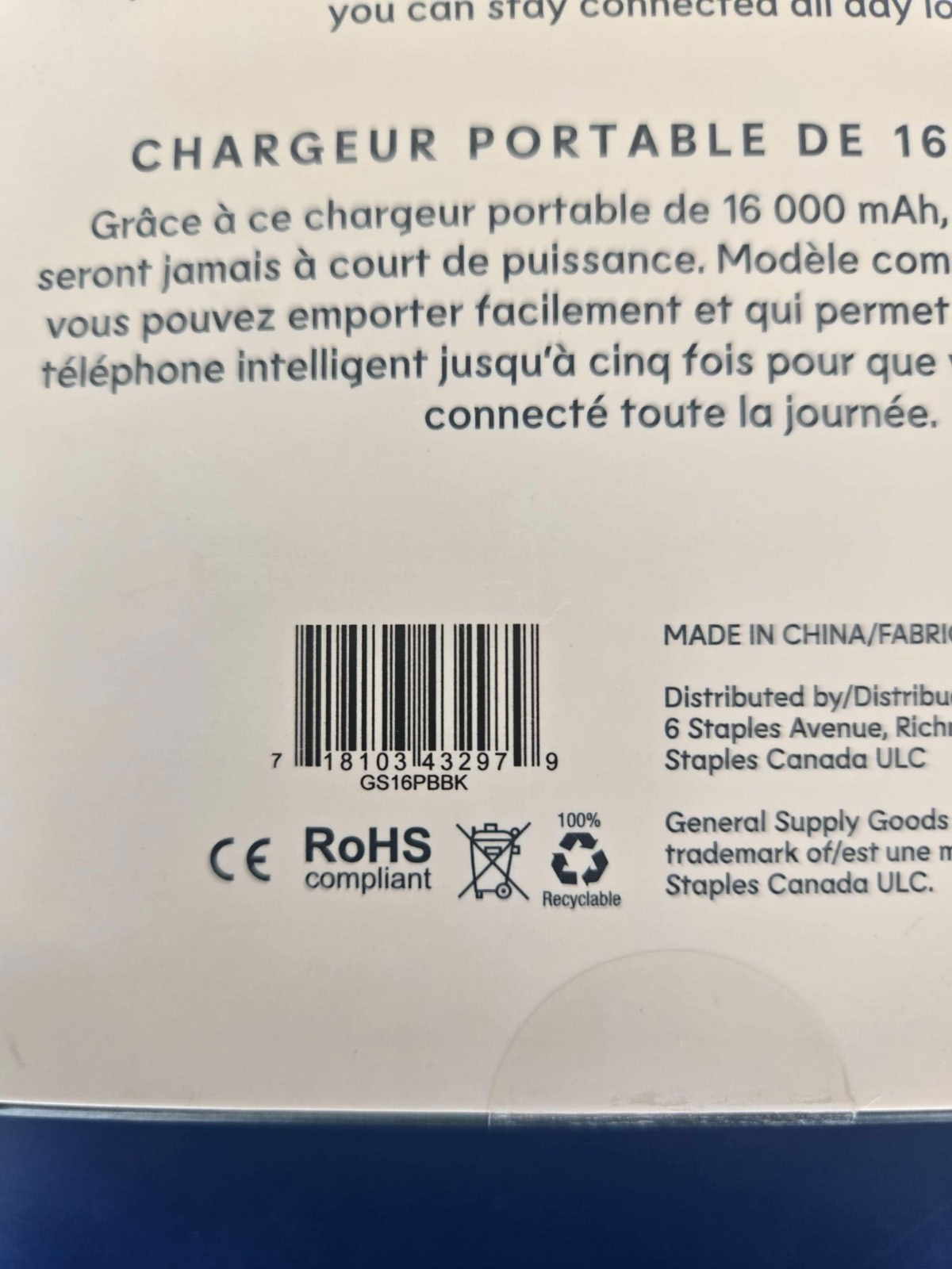 General Supply Goods + Co 16,000 mAH Power Bank Triple USB - Image 3