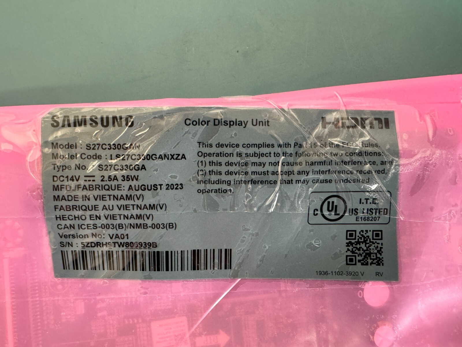 Main Board BN81-25032A for Samsung S27C330GAN - Image 2