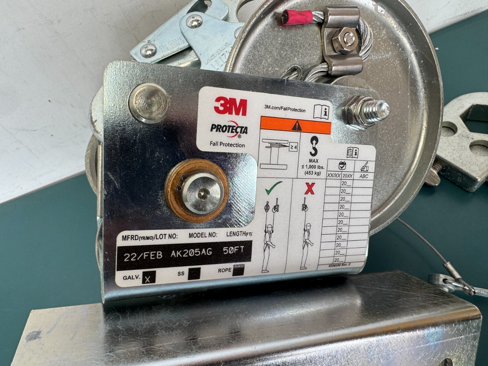 3M SALA K205AG Confined Space Brake Winch 300LB 50’ NEVER USED - Image 3