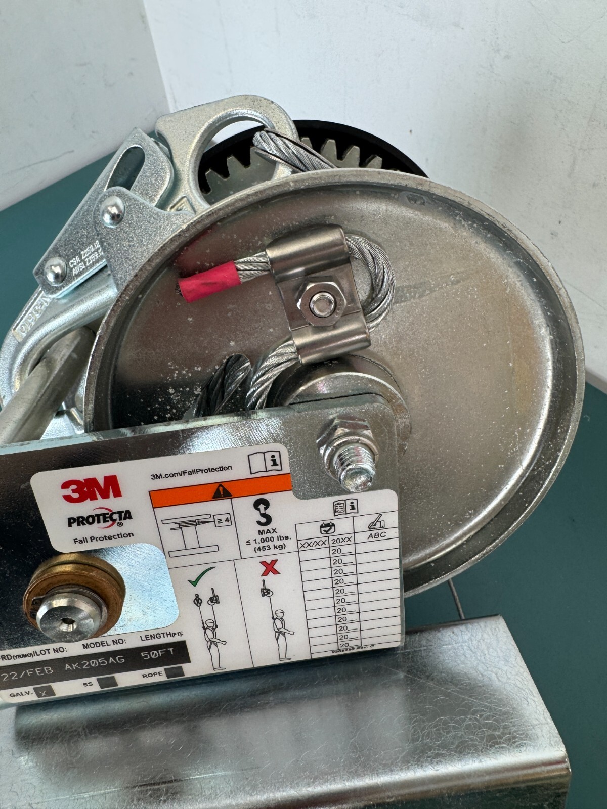 3M SALA K205AG Confined Space Brake Winch 300LB 50’ NEVER USED - Image 6