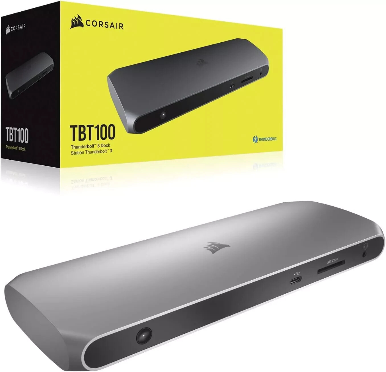 Corsair TBT100 - Thunderbolt™ 3 Dock – 85W charging, Dual 4k Grey 2x HDMI Output