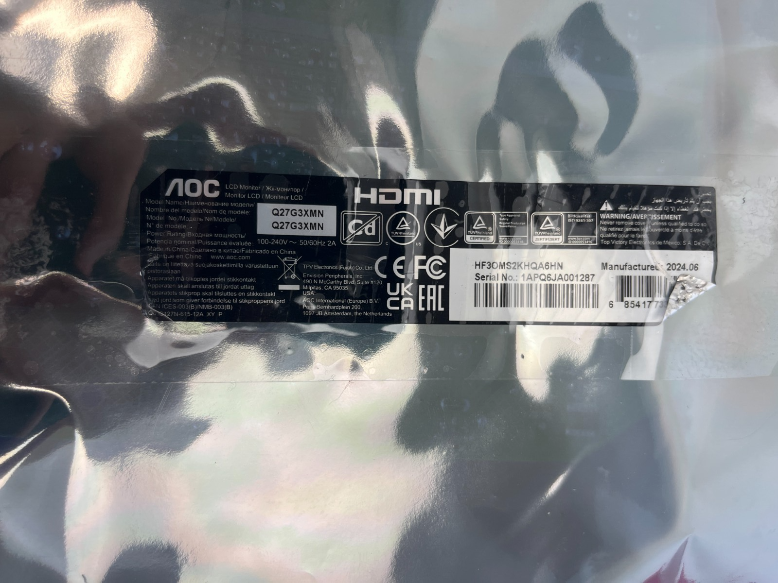 AOC Q27G3XMN MONITOR REPLACEMENT PART + PSU POWER SUPPLY - Image 2