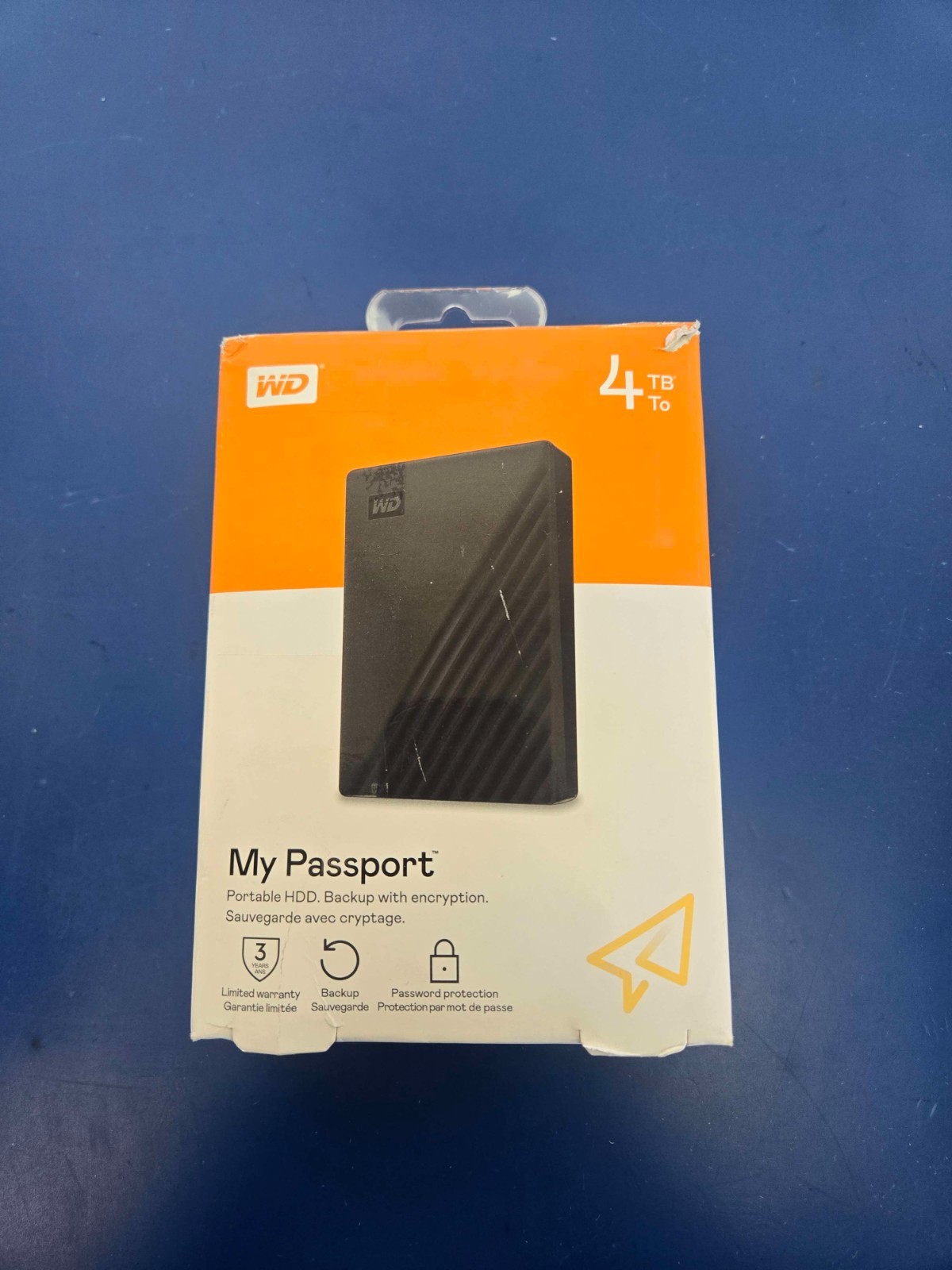 WD - My Passport 4TB External USB 3.0 Portable Hard Drive - Black - Image 2
