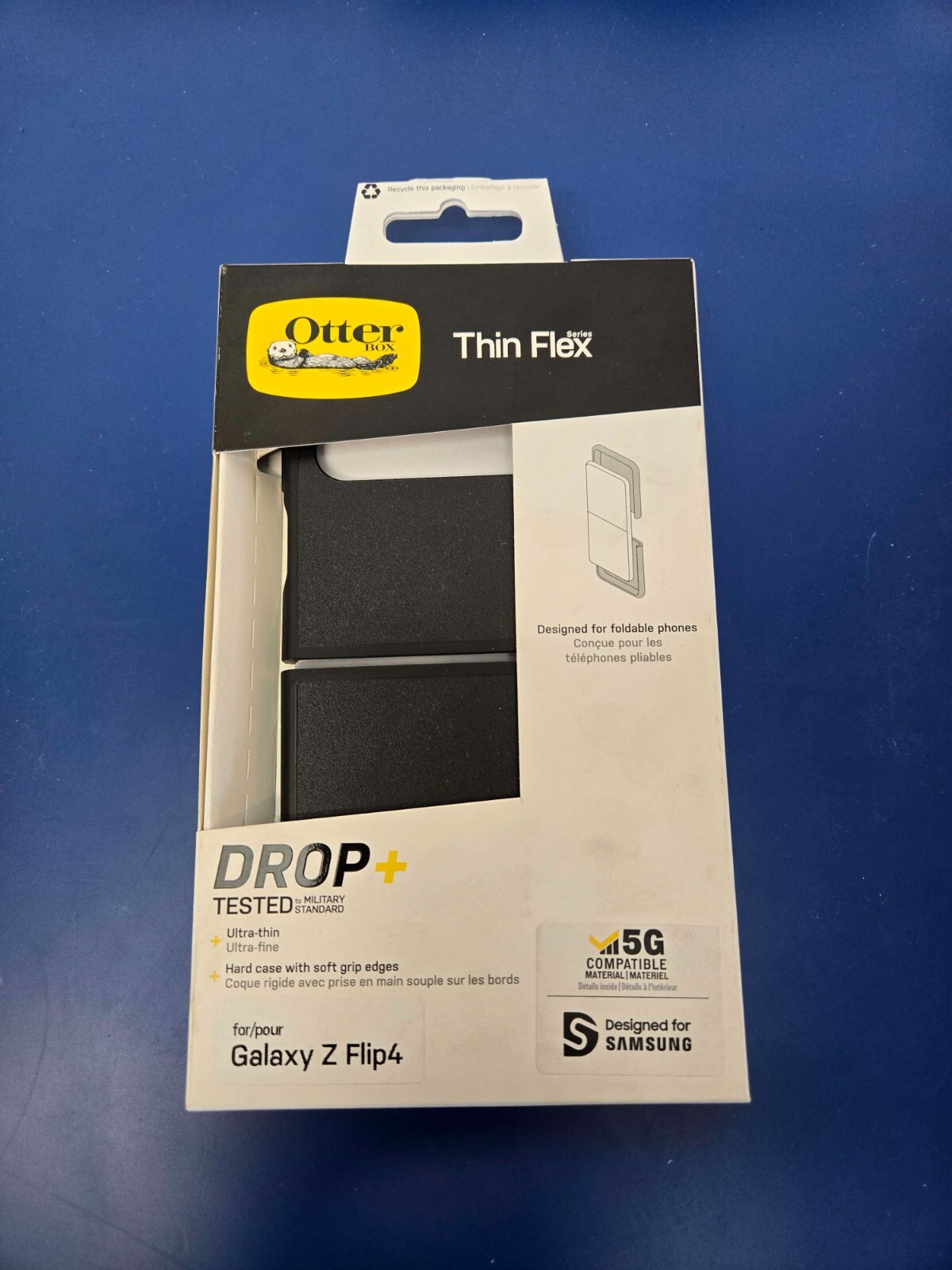 OTTERBOX Galaxy Z Flip4 Case Thin Flex Series Phone Case Color Black