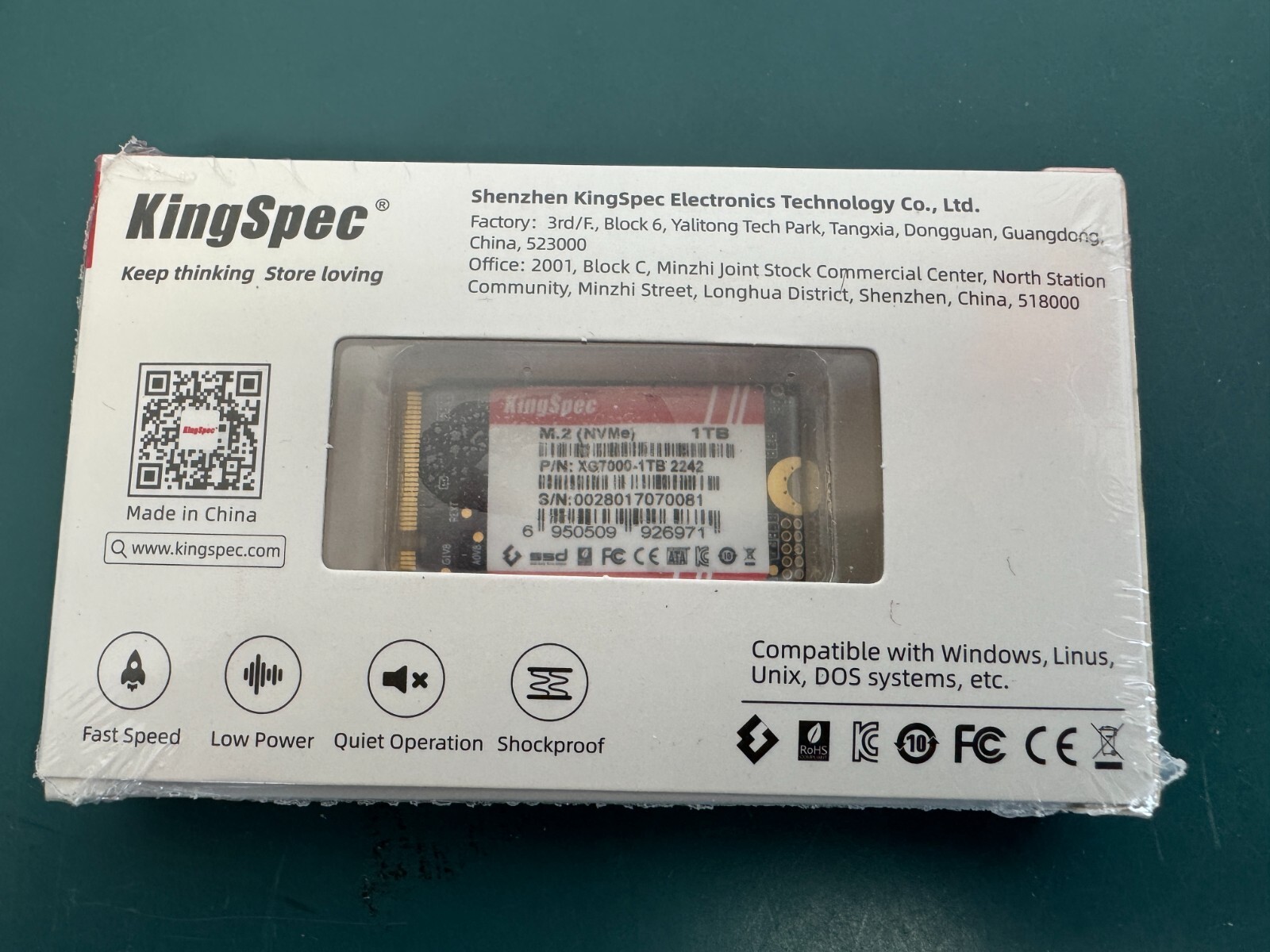 KingSpec 1TB XG7000-1TB 2242 M.2 NVME SSD PCIe 4.0x4 NVME 1.4 - Image 3