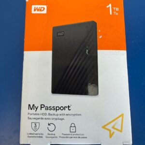 WD 1TB My Passport Portable Storage External Hard Drive USB 3.2 for PC/MAC Black
