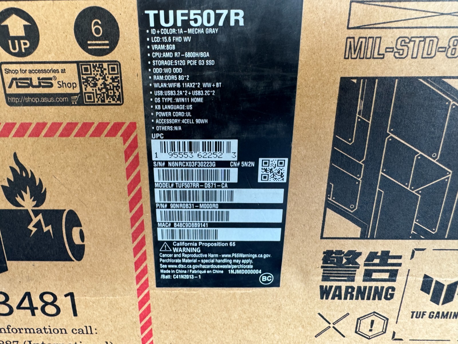 ASUS TUF Gaming A15 15.6” FHD AMD Ryzen 7 6800H 16GB 512GB RTX 3070 W11H Laptop - Image 4
