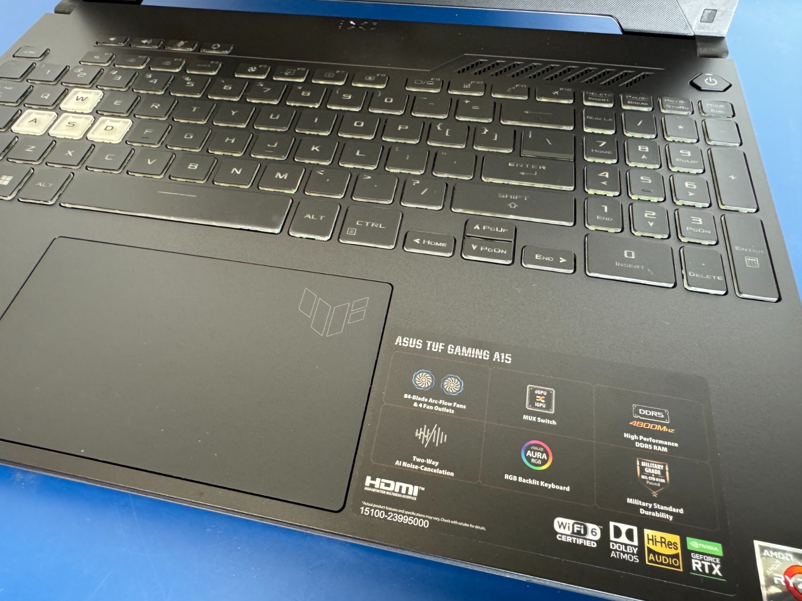 ASUS TUF Gaming A15 15.6” FHD AMD Ryzen 7 6800H 16GB 512GB RTX 3070 W11H Laptop - Image 9