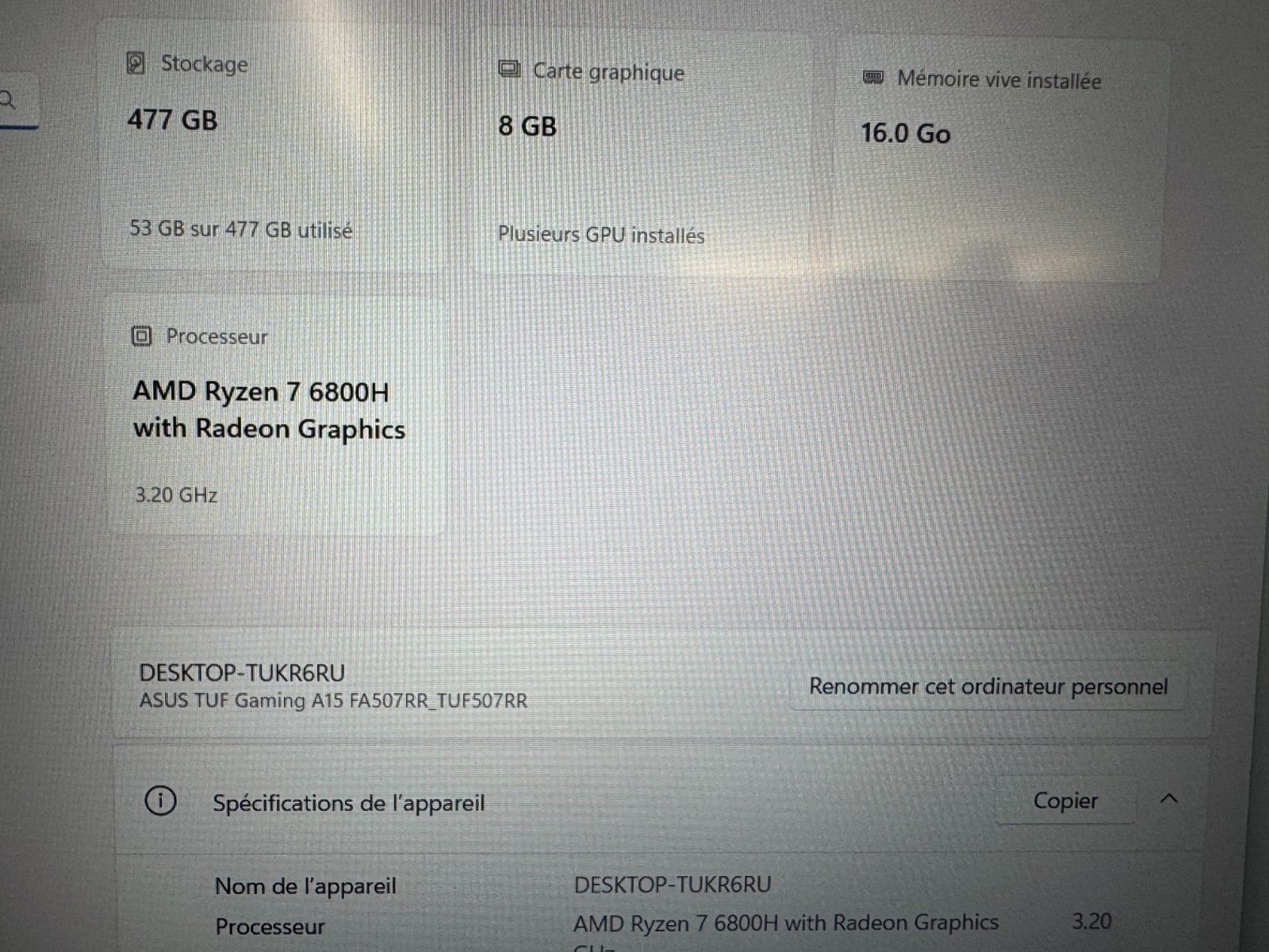 ASUS TUF Gaming A15 15.6” FHD AMD Ryzen 7 6800H 16GB 512GB RTX 3070 W11H Laptop - Image 11