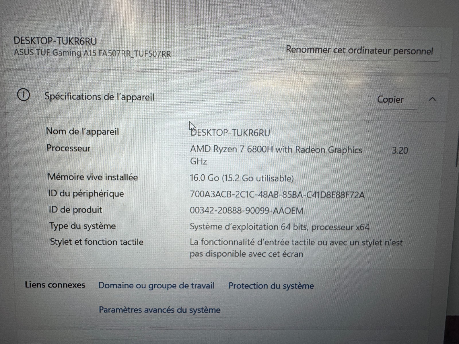 ASUS TUF Gaming A15 15.6” FHD AMD Ryzen 7 6800H 16GB 512GB RTX 3070 W11H Laptop - Image 12