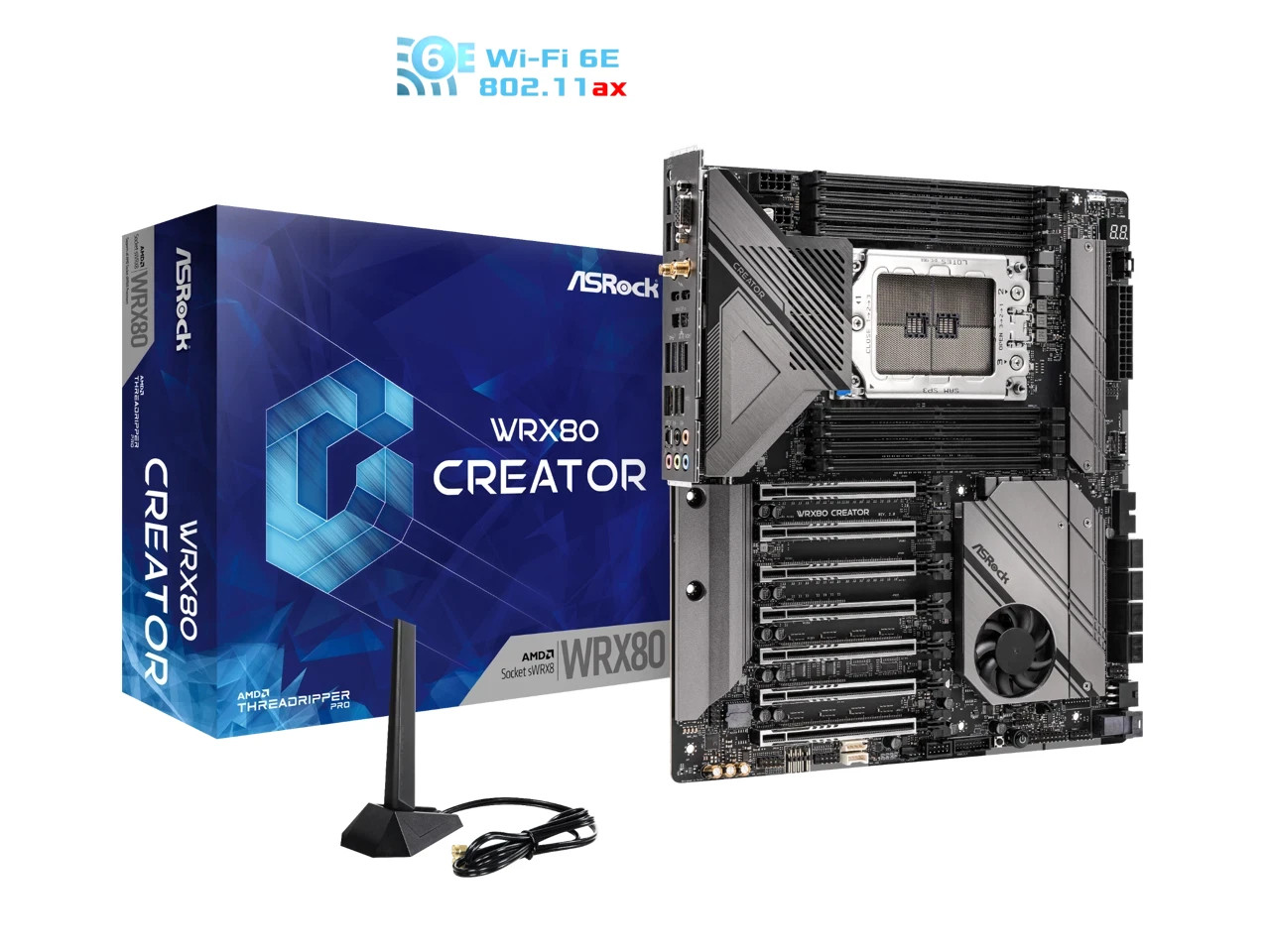 ASRock WRX80 CREATOR R2.0 AMD WRX80 SATA 6Gb/s Extended ATX AMD Motherboard EATX