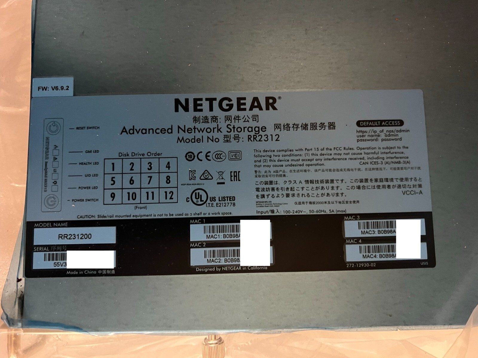 Netgear RR2312H8-100NES Readynas 2312 - Nas Server 12 Bays diskless - Image 4