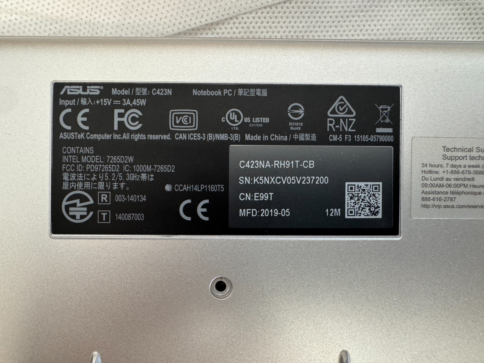*DEFECTIVE* ASUS Chromebook C423NA-RH91T-CB 14" 32GB eMMC, Intel N4200 - Image 5