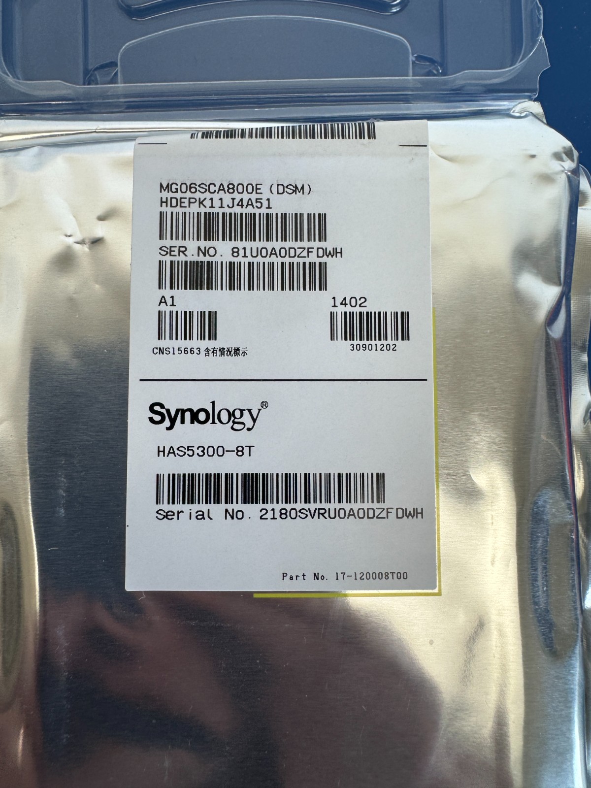 Synology HAS5300-8T Internal Enterprise Hard Disk Drive 8TB SAS - New Open Box - Image 2
