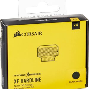 Corsair XF Hardline 12mm OD Fittings Black Finish X4