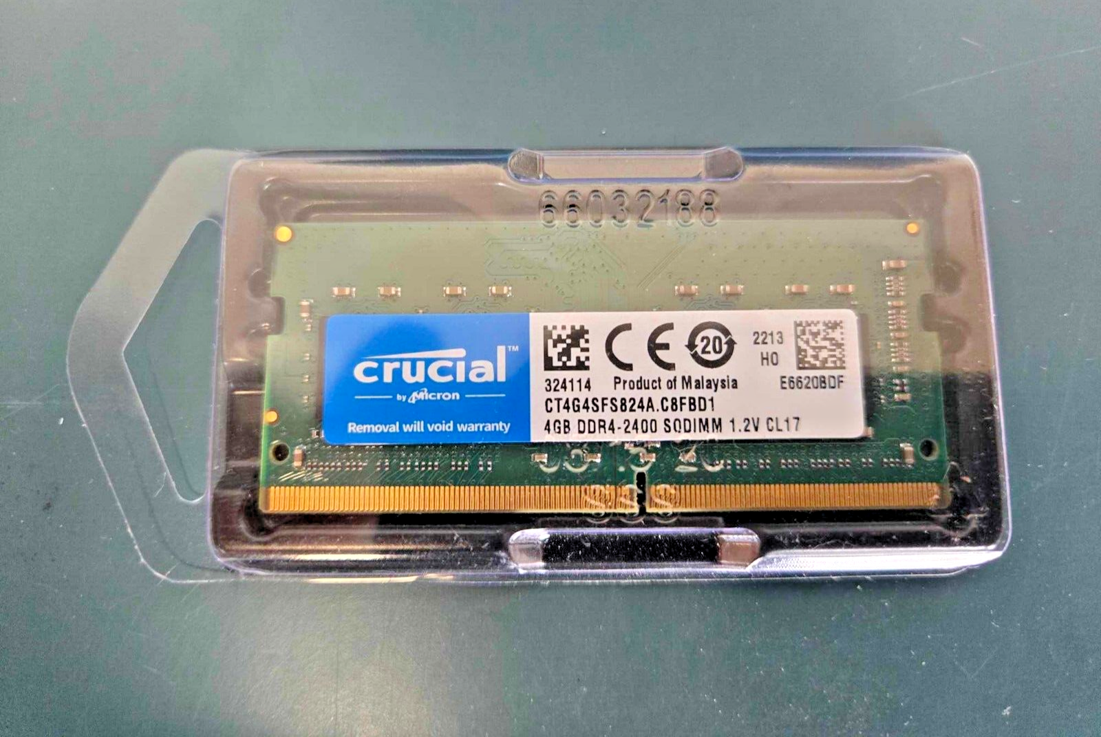 Crucial 4GB 2400 Mhz CL17 (DDR4) SODIMM Memory CT4G4SFS824A.C8FBD1