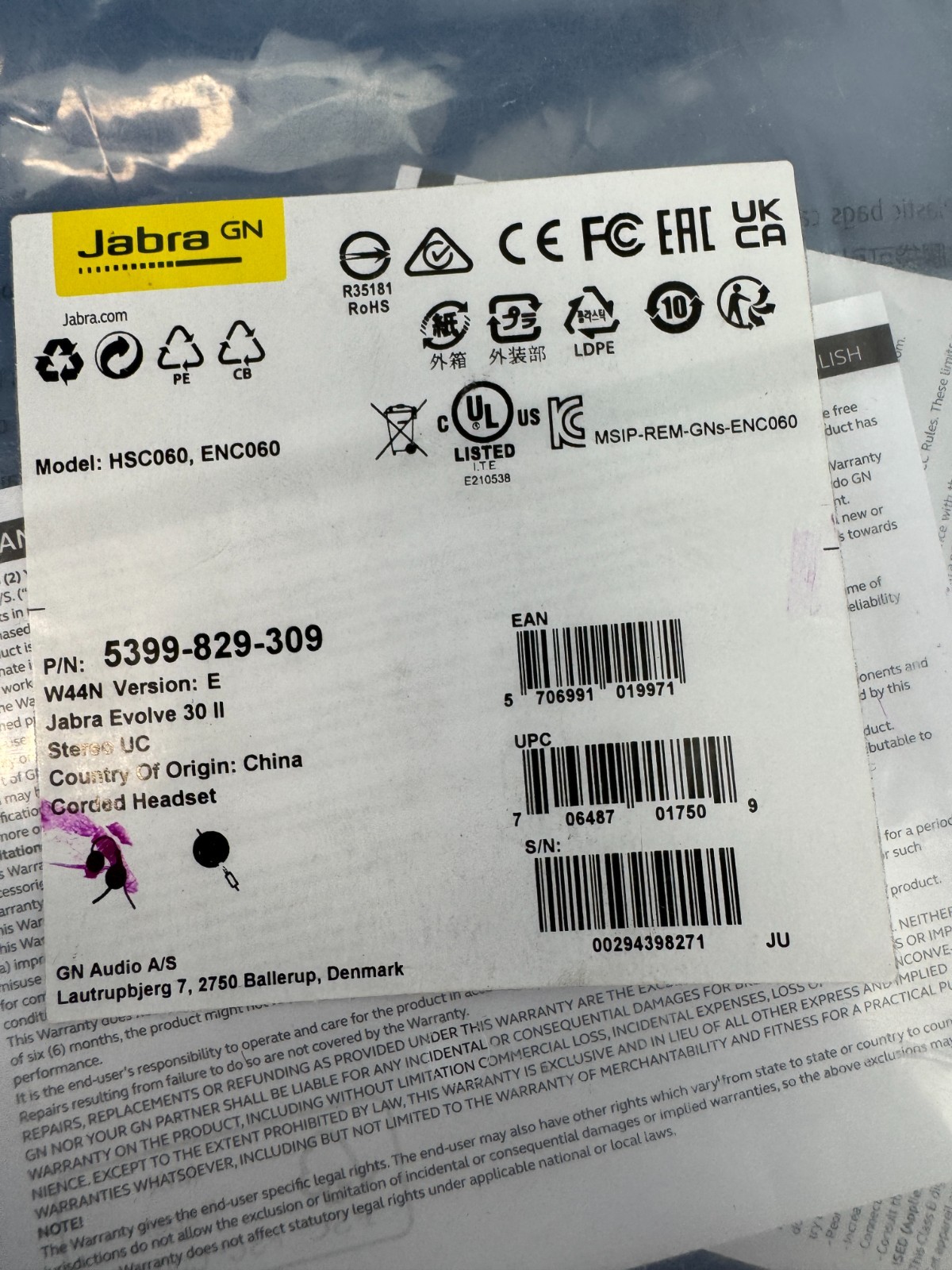 Jabra Evolve30 II Version E Headphones In Black - 5399-829-309 - Image 5