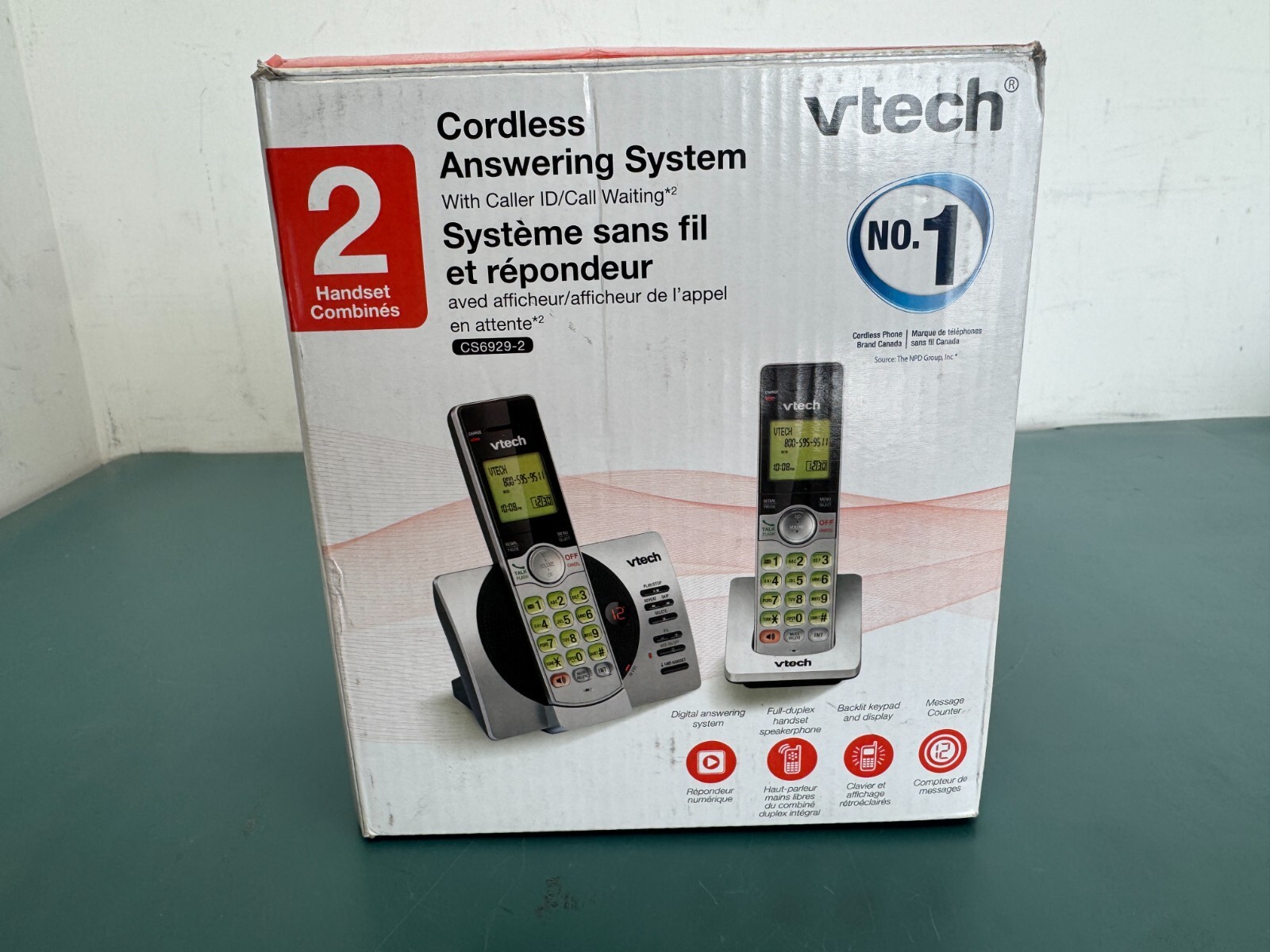 VTech DECT 6.0 Dual Handset Cordless Phone with ITAD, CID