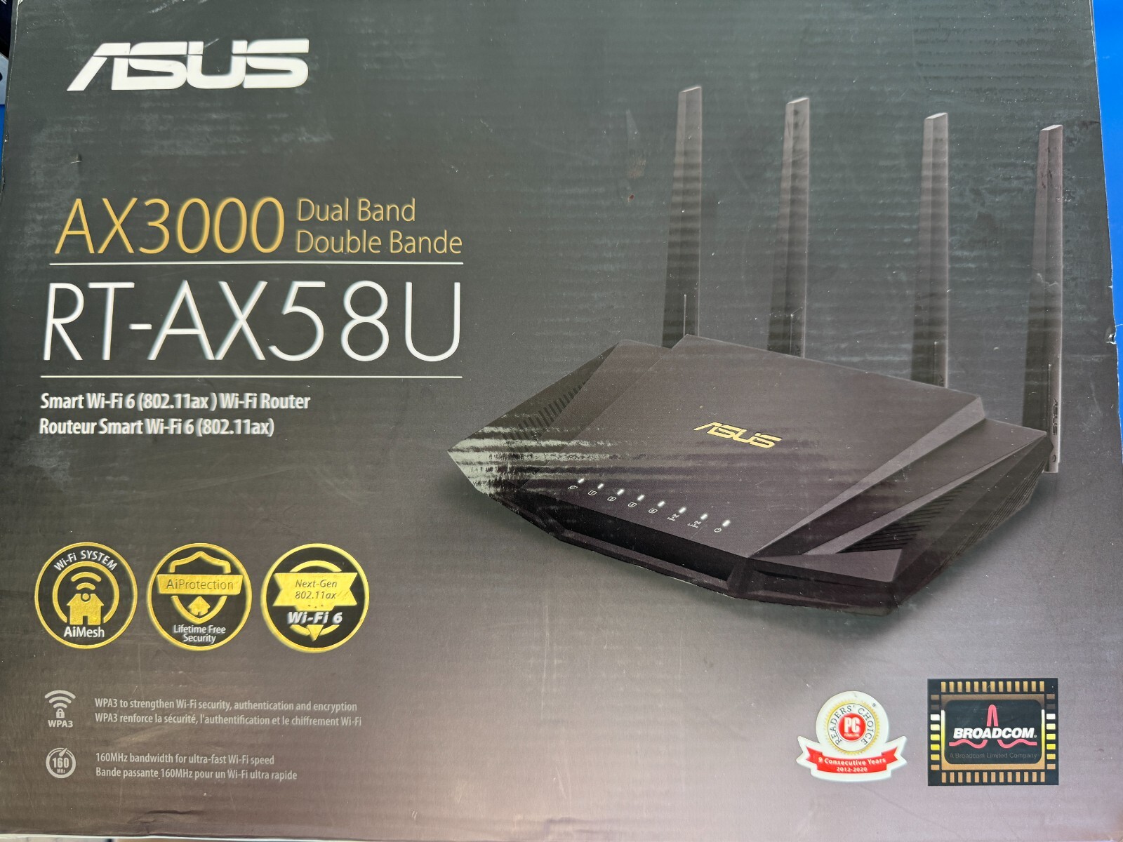 Asus AiMesh RT-AX58U Wi-Fi 6 IEEE 802.11ax Ethernet Wireless Router AX3000