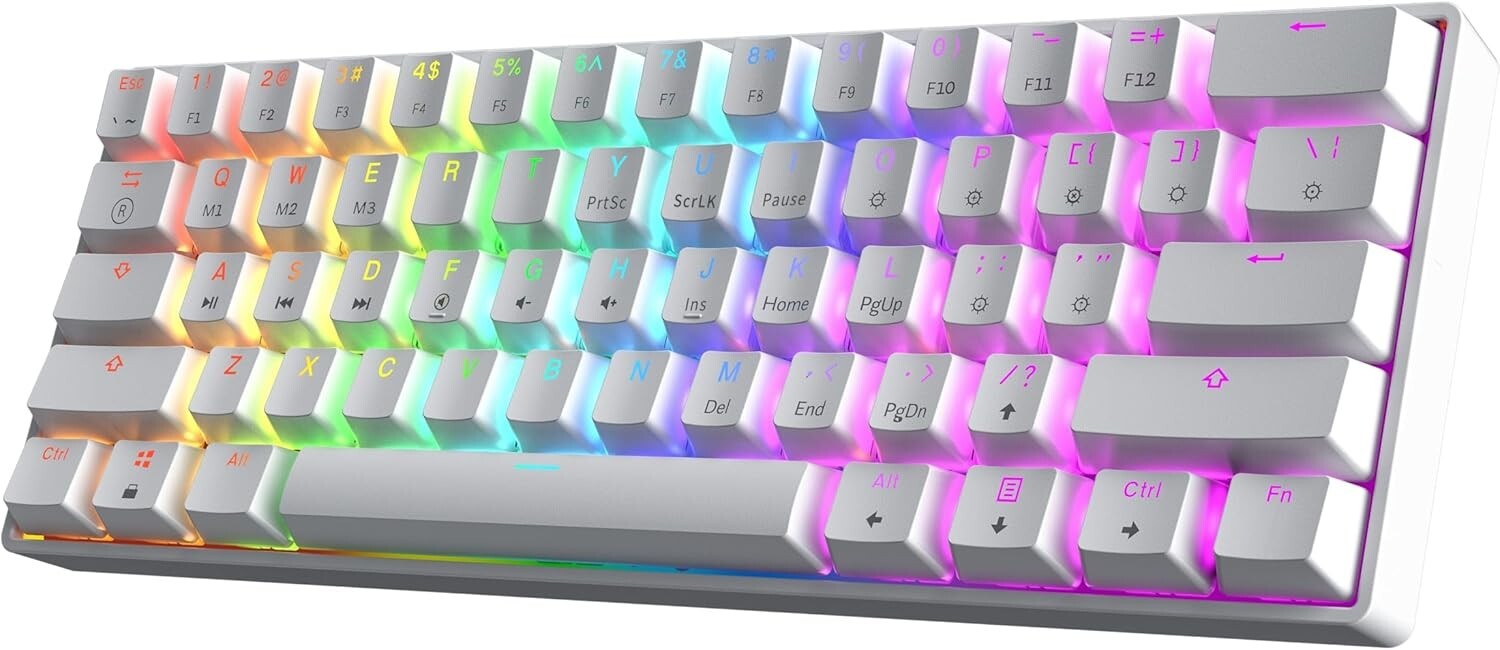 GK61 HK Gaming Keyboard Mechanical LED RGB Backlit Programmable Gateron 60%