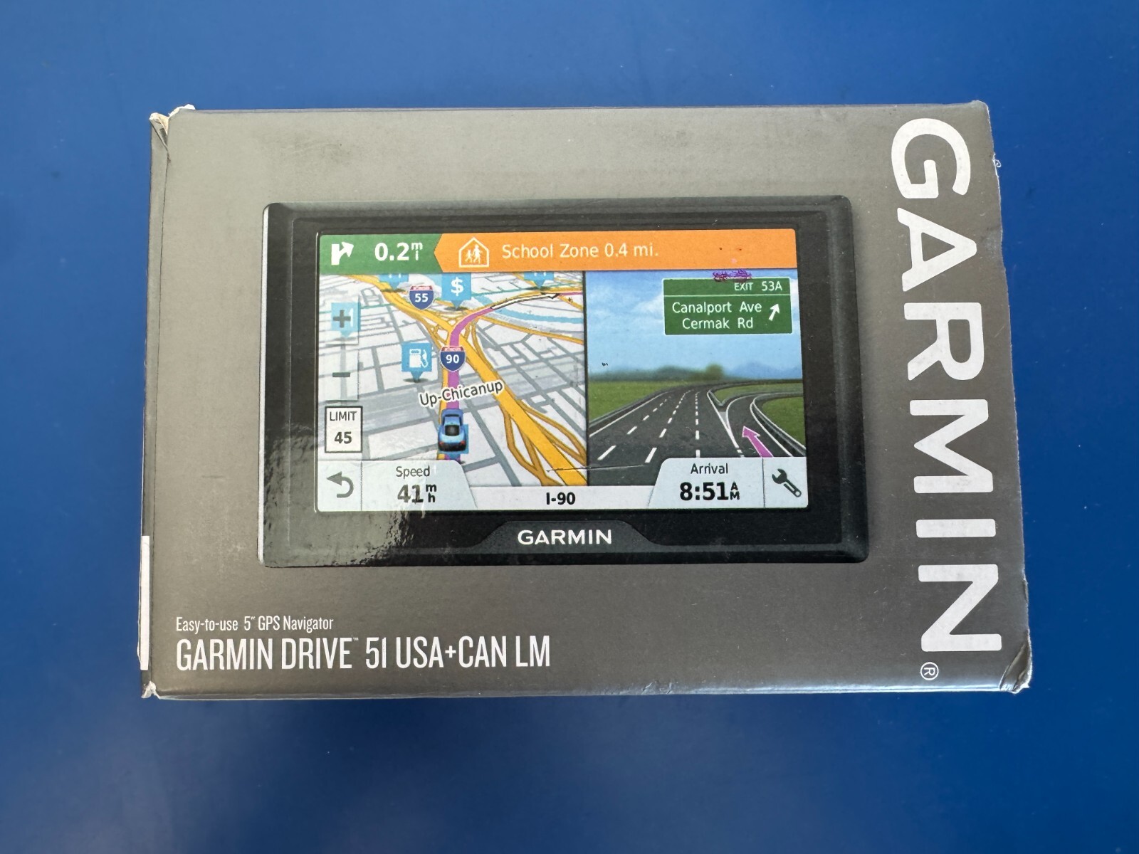 Garmin Drive 51 USA + Canada LM GPS Navigation System Black 5”