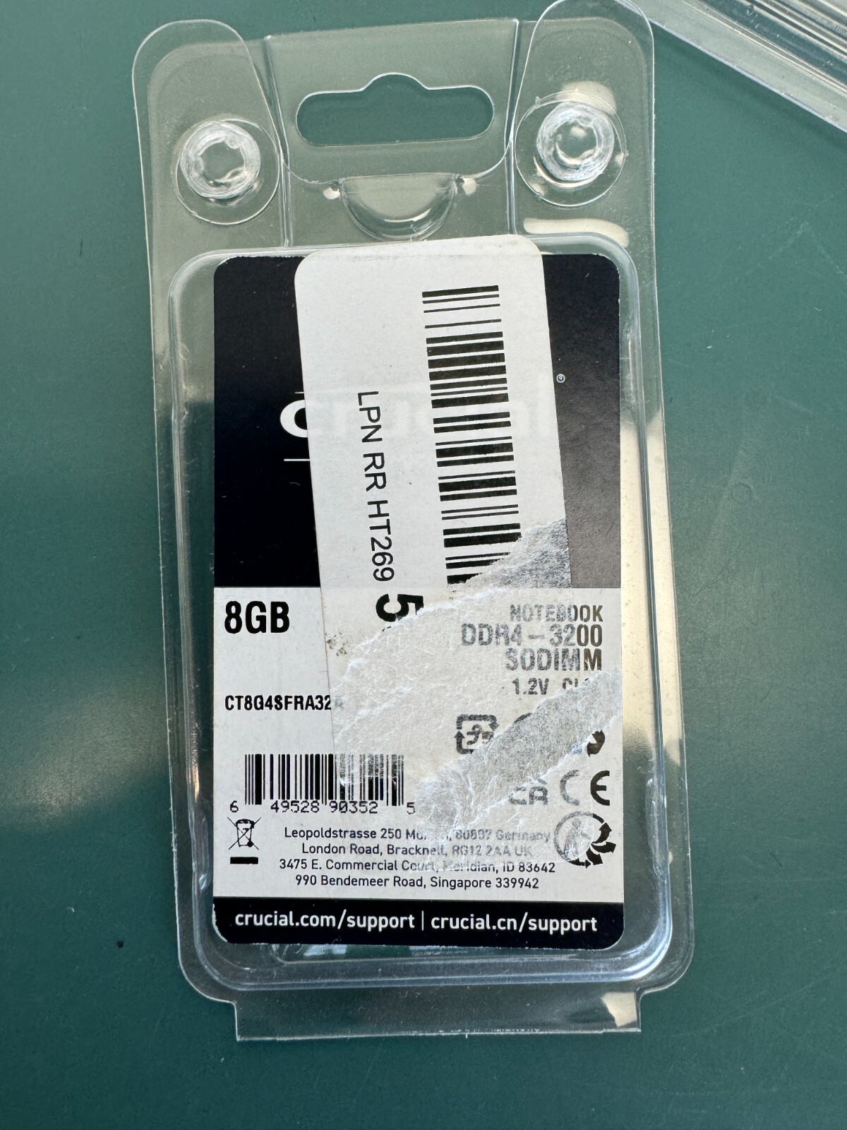 RAM Crucial CT8G4SFRA32A 8GB DDR4 3200MHz CL22 (or 2933MHz or 2666MHz) Laptop - Image 2
