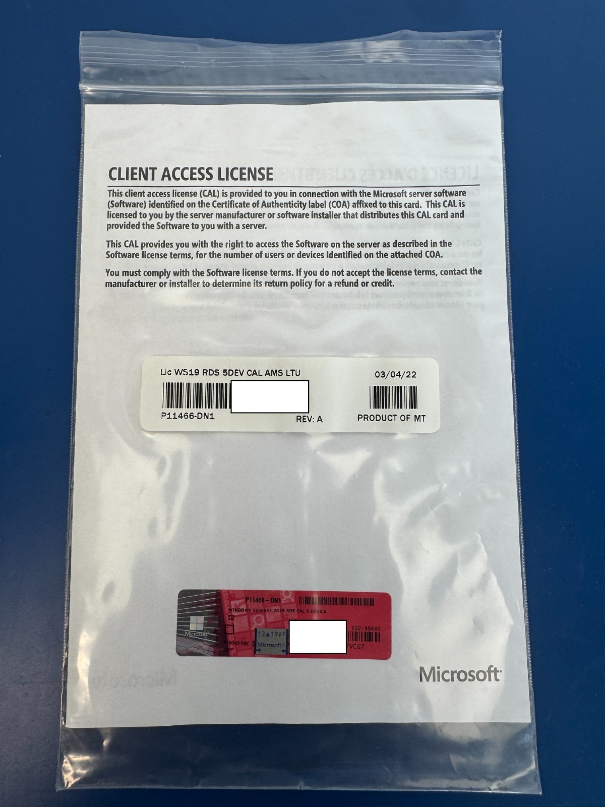 HPE Microsoft Windows Server 2019 5-CAL License - (P11466-DN1)