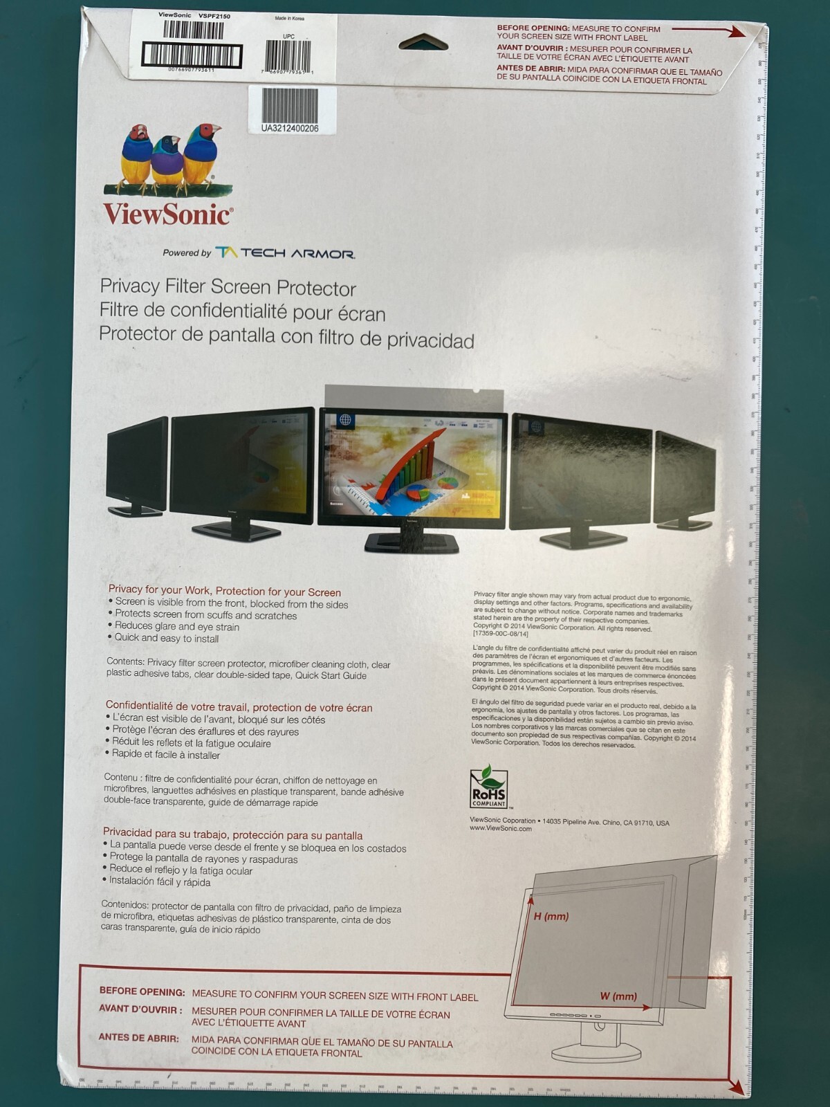 ViewSonic VSPF2150 Privacy Filter Screen Protector - Image 3