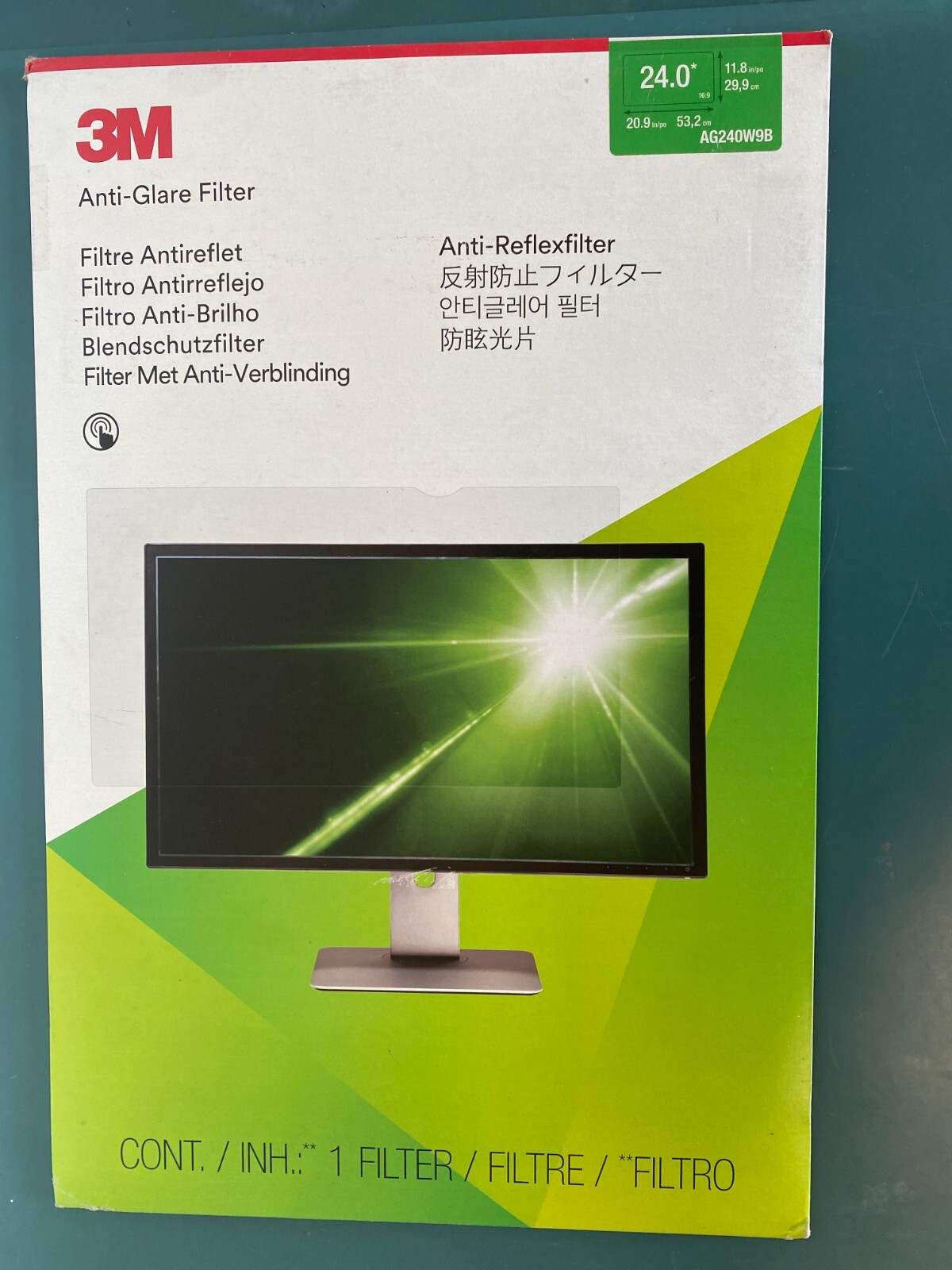 3M Anti-Glare Filter for 24in Monitor - 16:9 - AG240W9B