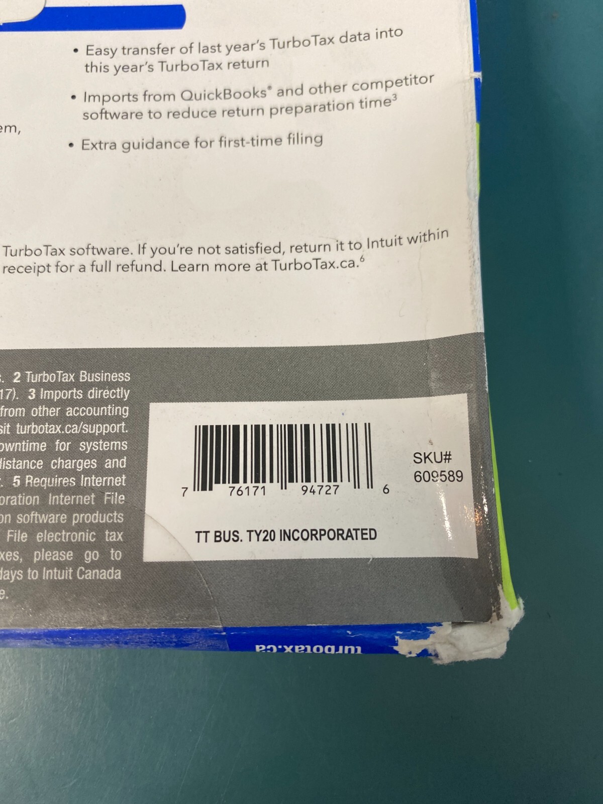 Intuit Turbotax Business Incorporated PC English CD nov 2020 to oct 2021 - Image 2