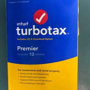 Intuit Turbotax Premier PC French English CD year 2020 Année 2020