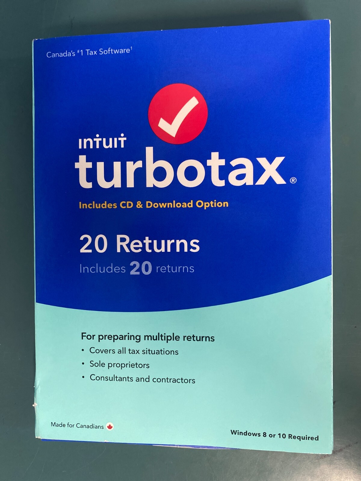 Intuit Turbotax 20 Returns 20 Déclarations PC French English CD year 2020