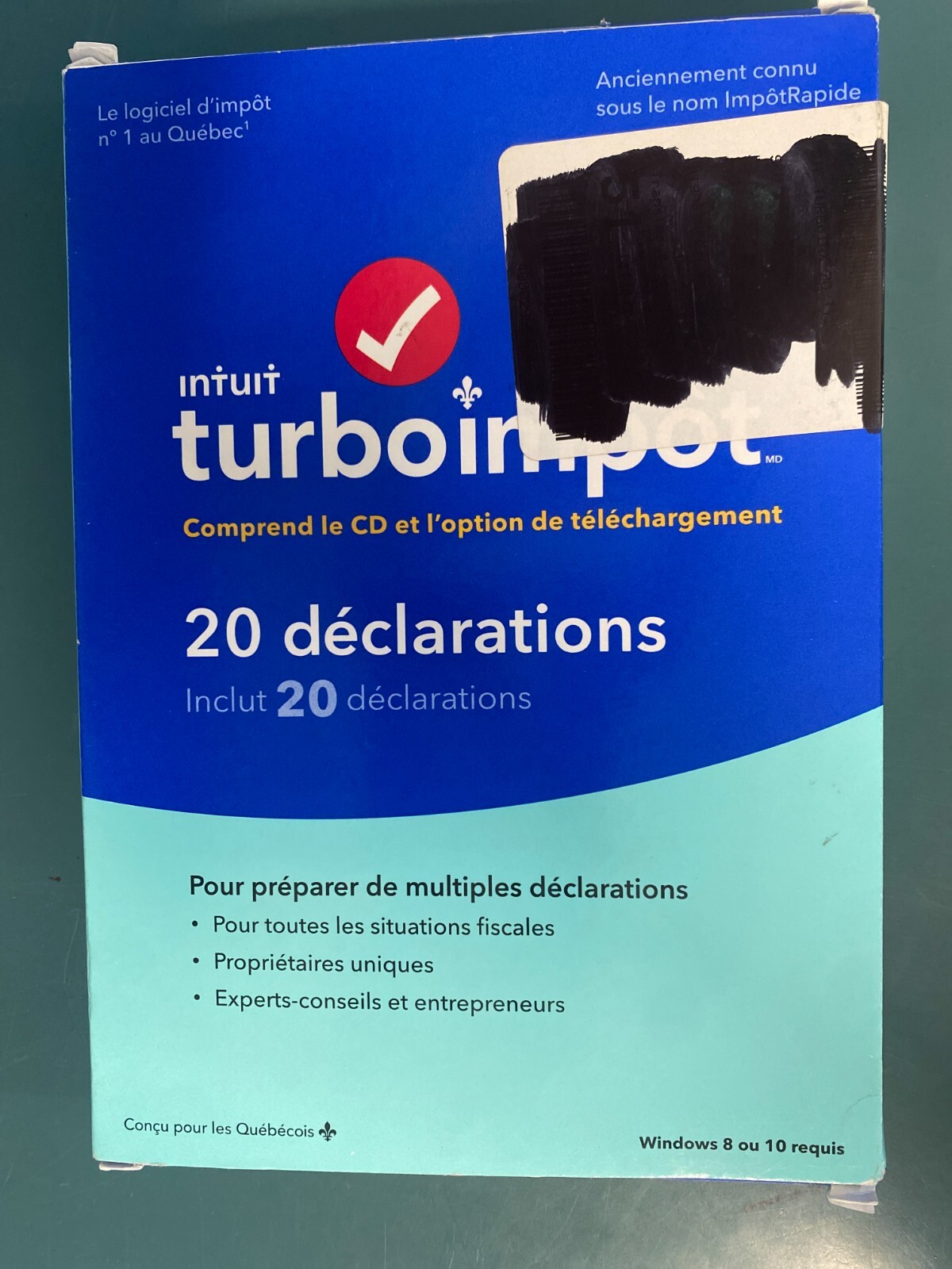 Intuit Turbotax 20 Returns 20 Déclarations PC French English CD year 2020 - Image 3