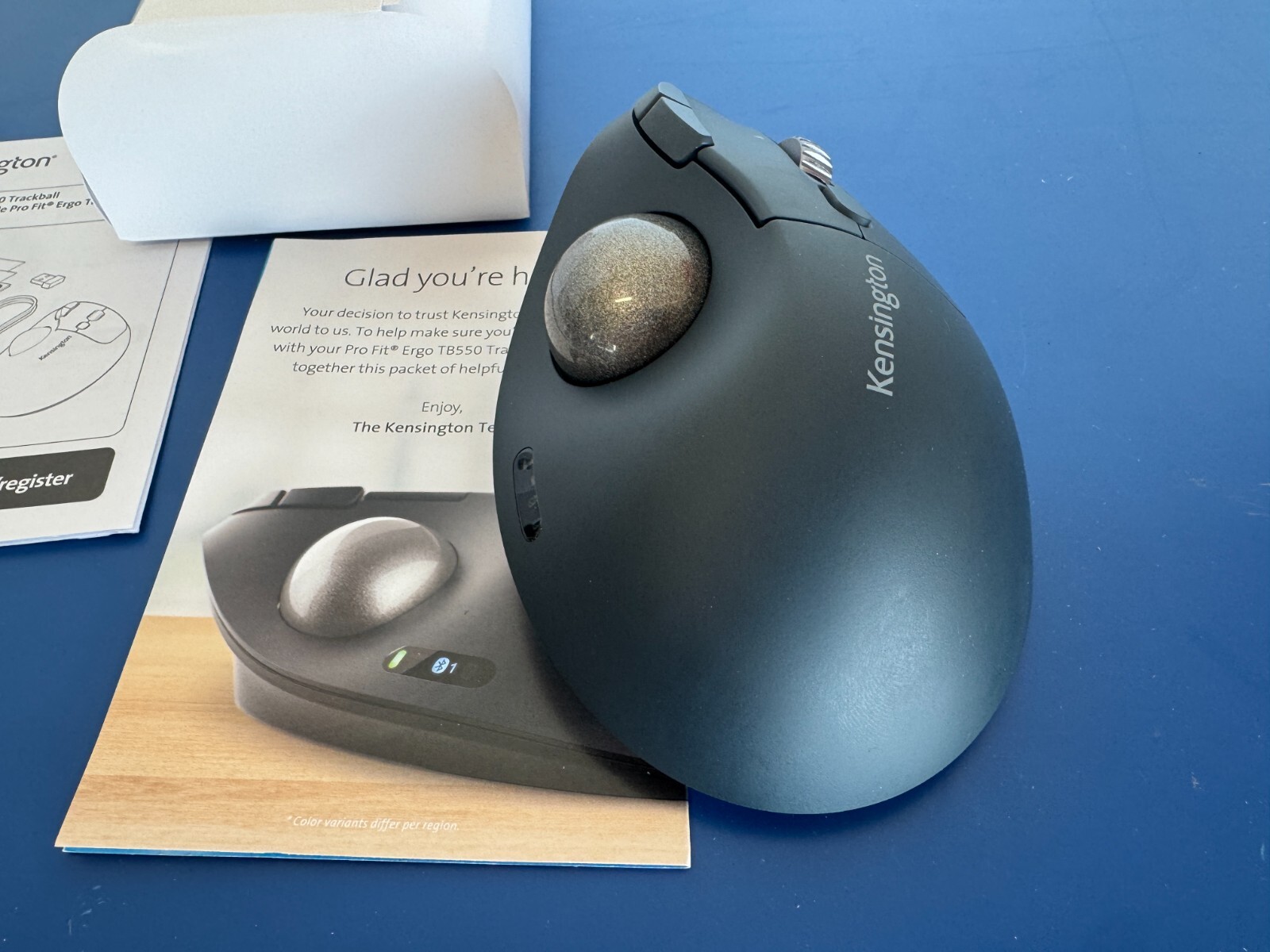 Kensington Pro Fit Ergo TB550 Wireless Trackball Mouse Rechargeable W/ Dongle - Image 4