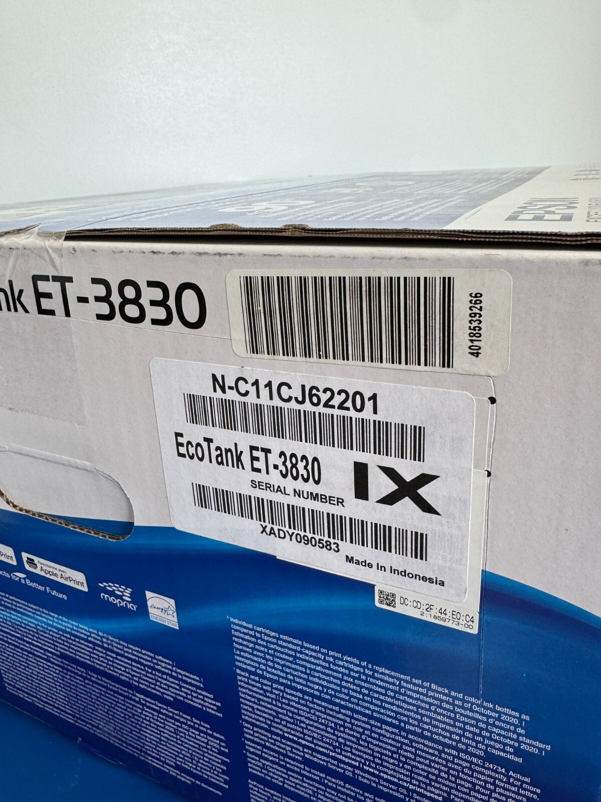 Epson EcoTank ET-3830 Color Inkjet All-In-One Printer - White - Image 3