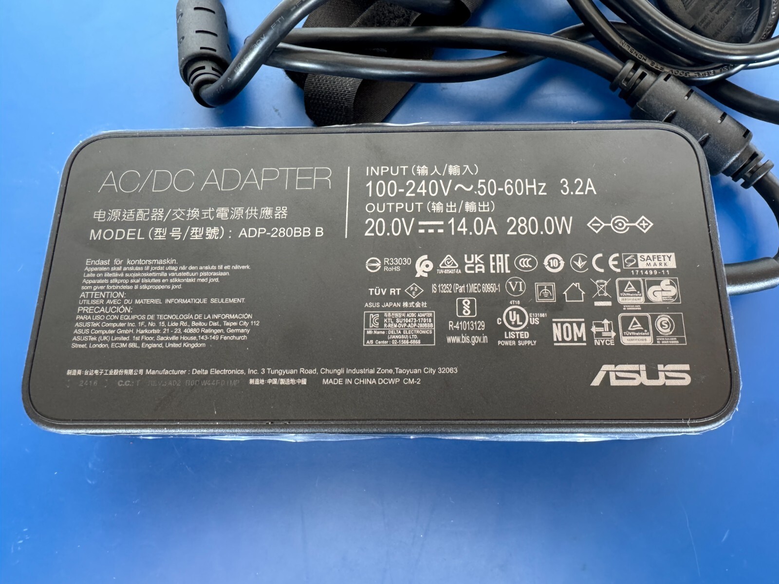 OEM Genuine ASUS ADP-280BB B Monitor AC Adapter Power Supply 20V 14A 280W - Image 2
