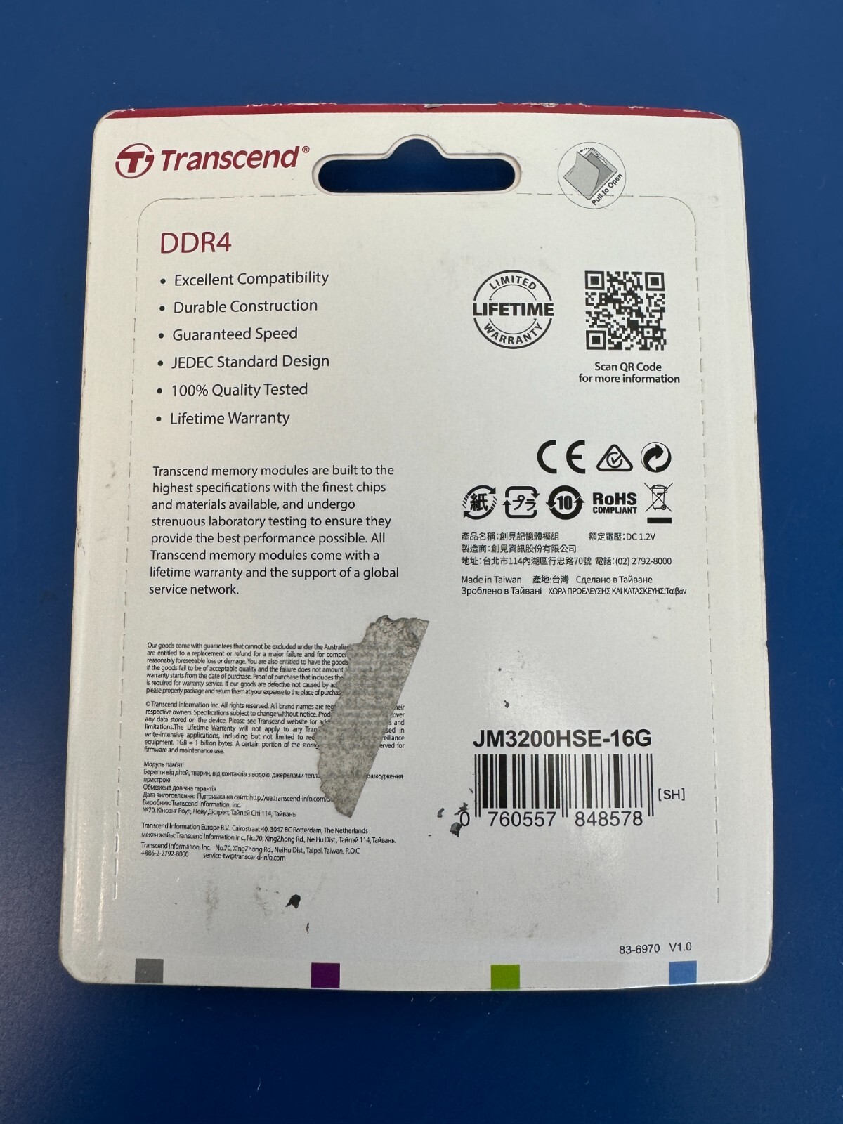 NEW 16GB Transcend 16GB DDR4 Laptop RAM SODIMM -3200 SO-DIMM JetRam Retail Pack - Image 2