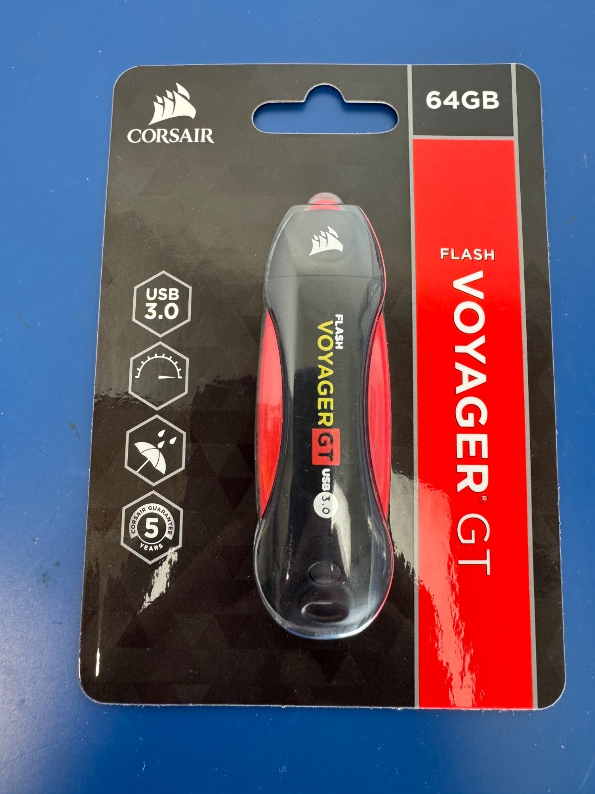 Corsair 64GB Voyager GT USB3.0 Flash Drive – Black, Red