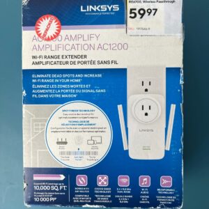 AC1200 Wi-Fi Range Extender, White by Linksys RE6700 Dual band