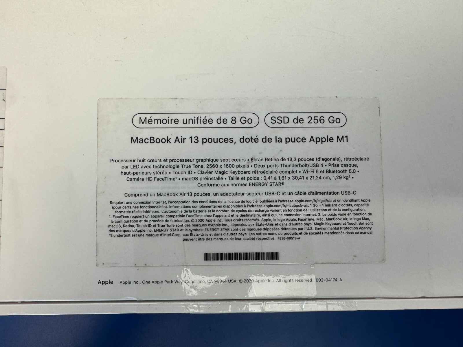 Apple Macbook Air 13.3" M1 Chip 8GB 256GB Space Gray MGN63C/A FRENCH - Image 9