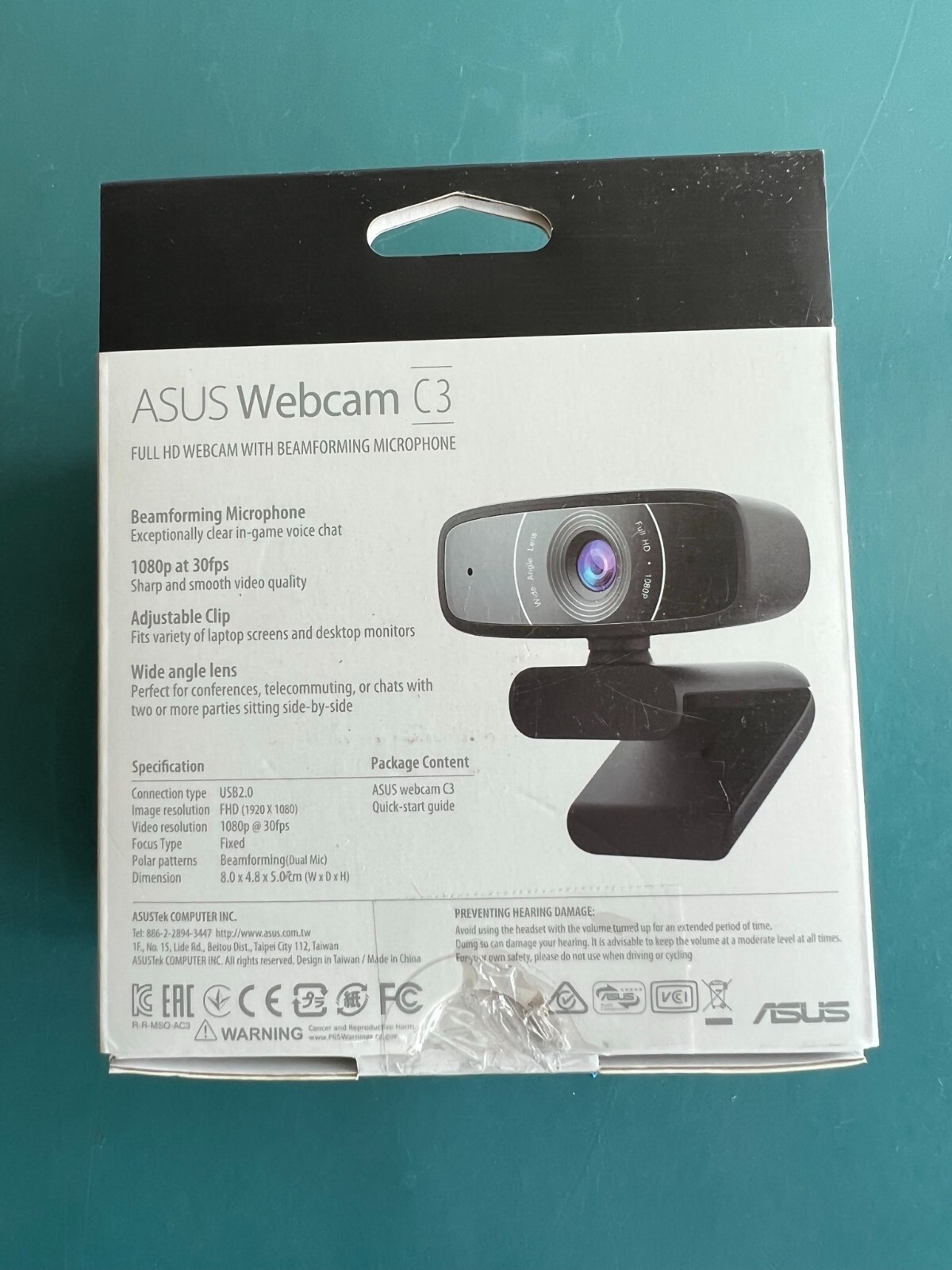 ASUS Webcam C3 1080p HD USB Camera - Beamforming Microphone Tilt-Adjustable 3... - Image 3