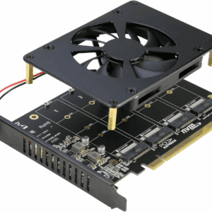 Quad NVMe PCIe Adapter, RIITOP 4 Ports M.2 NVMe SSD to PCI-e 4.0/3.0 x16 Card wi