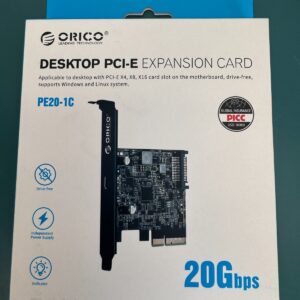 Orico PCI Express Card 1xUSB-C 3.2 Gen2 PE20-1C 20Gbps PE20-1C-BK-BP