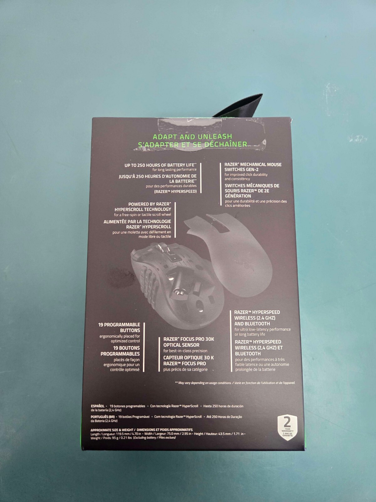 Razer - Naga V2 HyperSpeed MMO Wireless Optical Gaming Mouse - Image 3
