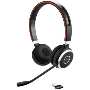 Jabra Evolve 65 UC Stereo, Bluetooth Headset, Noise Cancellation, All Day