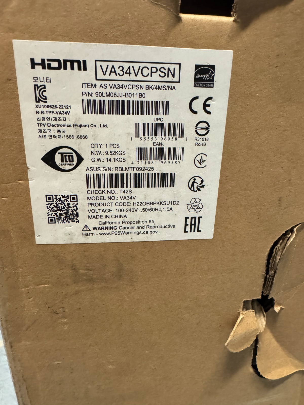 ASUS VA34VCPSN 34" 3440 x 1440 100 Hz VA 300 cd/m 3000:1 4 ms curved Monitor - Image 14