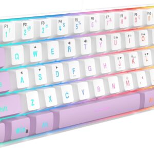 SAMA G91 Keyboard 60 Percent, 61 Keys RGB Backlit Wired - White
