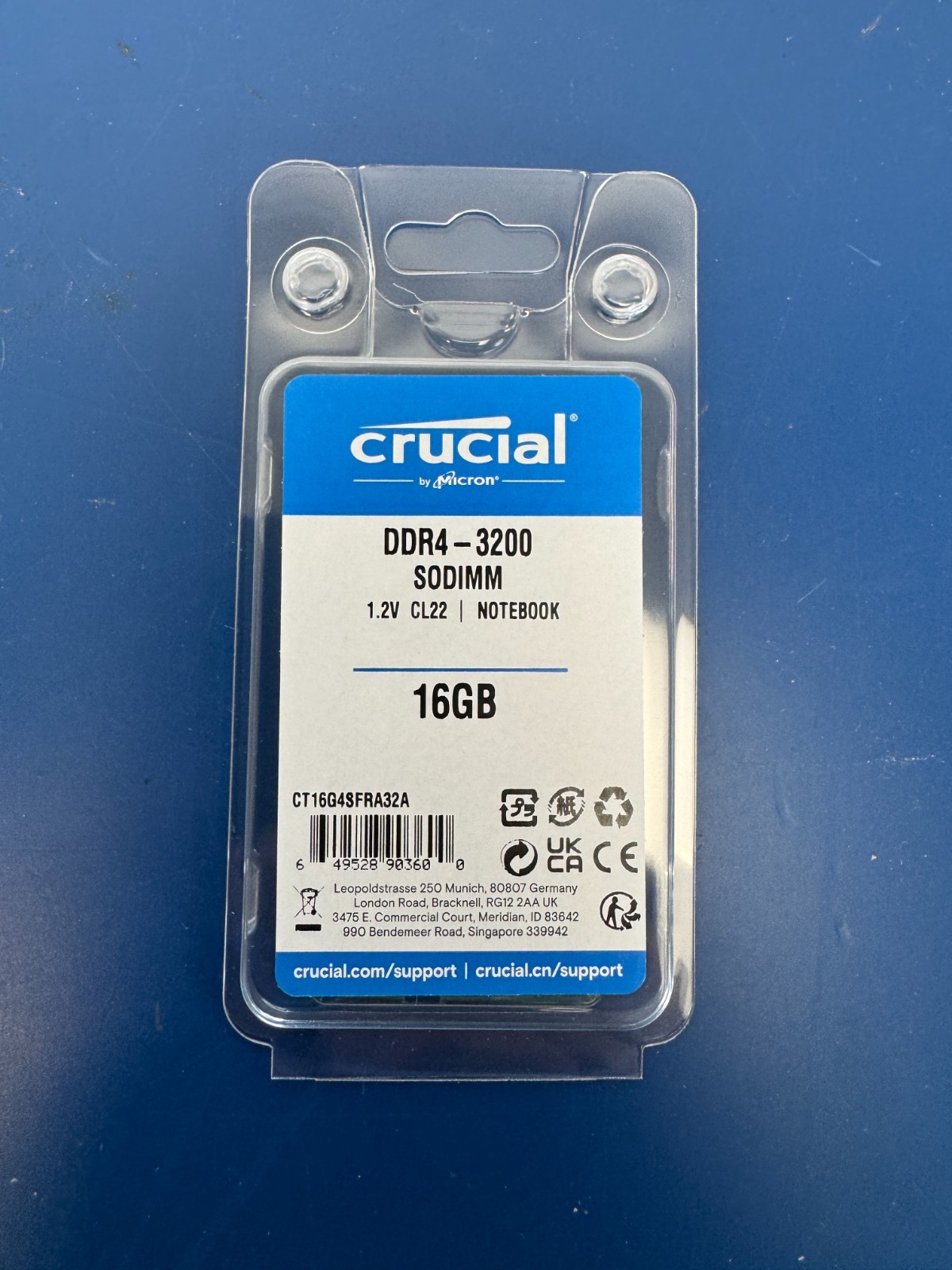 Crucial 16GB DDR4 3200 Laptop Memory RAM SODIMM CT16G4SFRA32A.8FF1 - Image 2