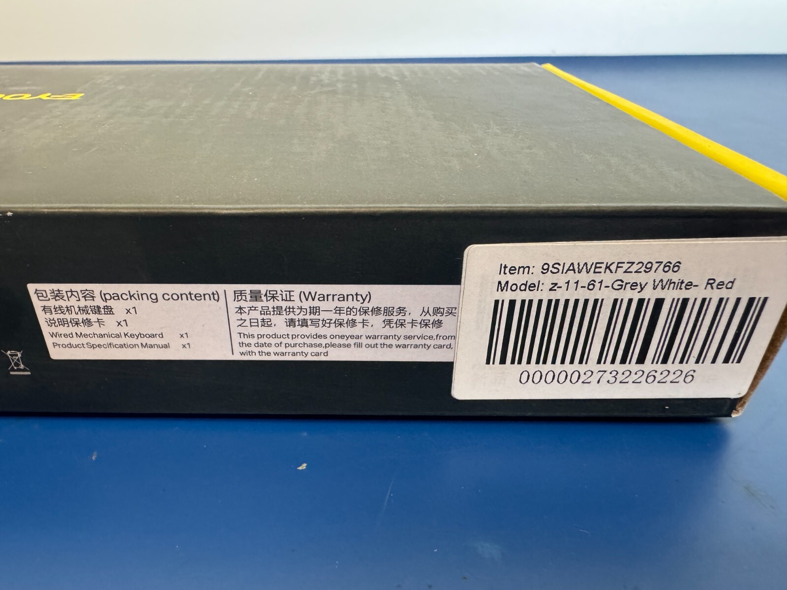 E-Yooso Z-11 Mechanical Keyboard new Grey White - Image 3